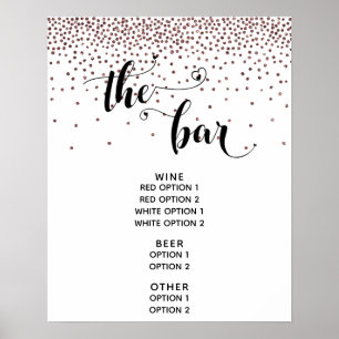 Poster Pancarte de menu The Bar en écriture cursive or ro