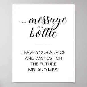 Poster Pancarte de message dans une bouteille pour la fêt