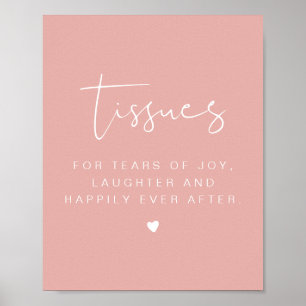 Poster Pancarte de mouchoirs rose pastel vibrant LEAH pou