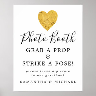 Poster Pancarte de Photomaton de Mariage en Forme de Cœur