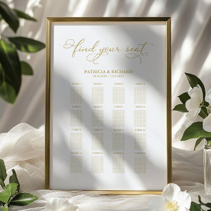 Poster Pancarte de plan de table de mariage moderne à feu