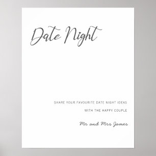 Poster Pancarte de pot de nuit de date Conseils de mariag