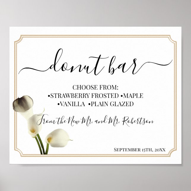 Poster Pancarte de réception de mariage de table de douce (Devant)