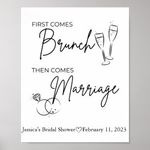 Poster Pancarte de Réception de Mariée pour Brunch