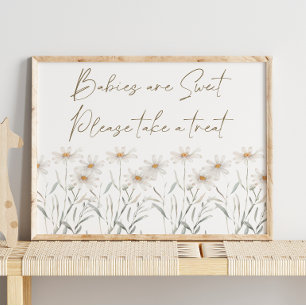 Poster Pancarte de remerciement douce pour Baby Shower au