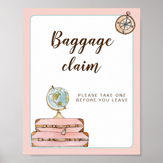 Poster Pancarte de retrait des bagages pour la fête de ma (Devant)