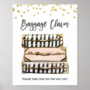 Poster Pancarte de retrait des bagages Voyage douche Made