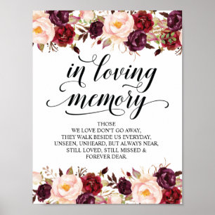 Poster Pancarte de table commémorative de mariage à la mé