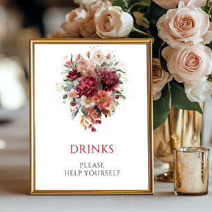 Poster Pancarte de table pour boissons en eucalyptus de B