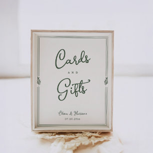 Poster Pancarte de table pour cartes et cadeaux de mariag