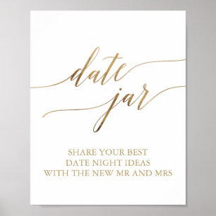 Poster Pancarte élégante en calligraphie dorée pour pot d
