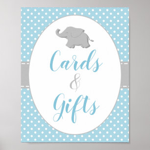 Poster Pancarte éléphant bleu pour cartes et cadeaux pour