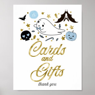 Poster Pancarte Fête Prénatale Halloween Garçon Cartes et