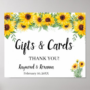 Poster Pancarte Fleurs de Tournesol Mariage Baby Shower C