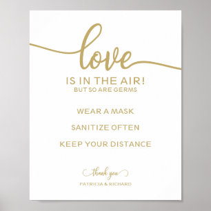 Poster Pancarte L'amour est dans l'air mais les germes au