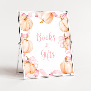 Poster Pancarte Livres et Cadeaux de Fête de Bébé Citroui