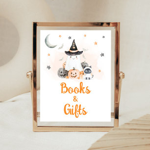Poster Pancarte Livres et Cadeaux Halloween Little Boo Or