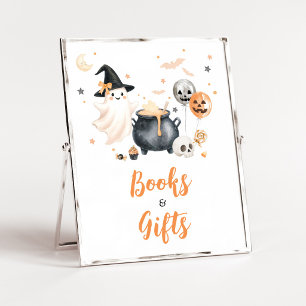 Poster Pancarte Livres et Cadeaux Orange Fantôme Little B