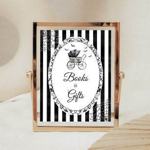 Poster Pancarte Livres et Cadeaux pour Poussette Gothique