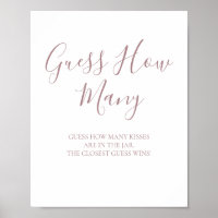Pancarte Rose Gold pour le jeu Devinez les Baisers
