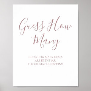 Poster Pancarte Rose Gold pour le jeu Devinez les Baisers