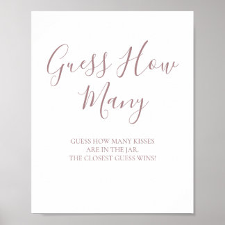 Poster Pancarte Rose Gold pour le jeu Devinez les Baisers