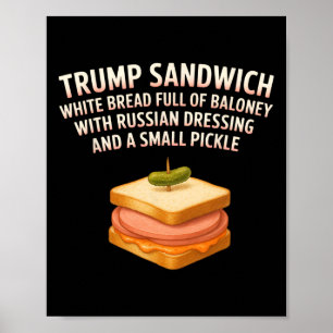 Poster Pancarte sandwich anti Trump drôle Donald