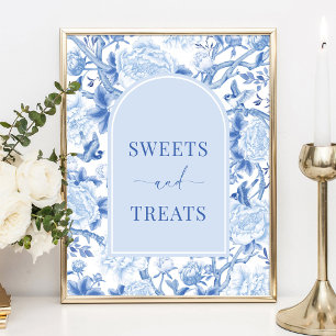 Poster Pancartes de mariage bleu blanc Chinoiserie Sweets