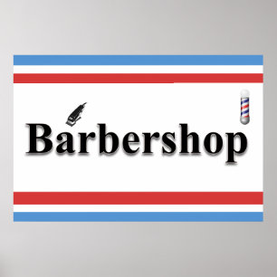 Poster Pancartes de salon de coiffure pour hommes Enseign