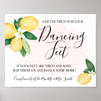 Pancartes Pieds qui Dansent Tongs Mariage Citrons