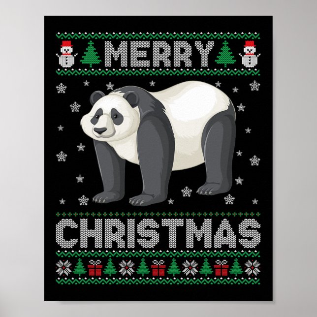 Poster Panda Animal Hommes Femmes Enfants Vilain Chandail (Devant)