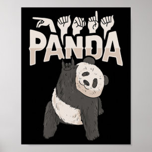 Poster Panda Asl Gesture main Sourde Sensibilisation à la