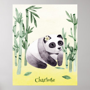 Poster Panda assis mignon