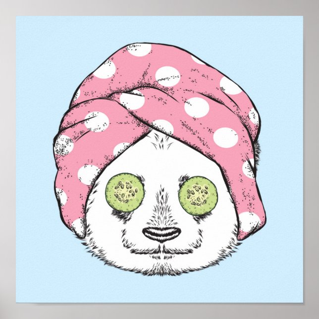 Poster Panda Au Spa (Devant)