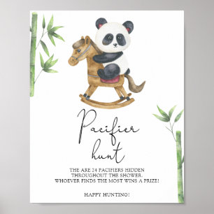 Poster Panda Bear - chasse à la tétine jeu de baby shower