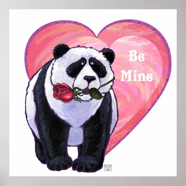 Poster Panda Bear Saint Valentin (Devant)