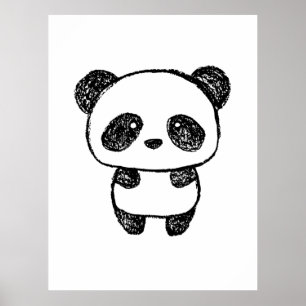 Poster Panda bébé mignonne au charbon - Amanda Roos