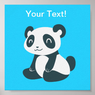 Poster Panda de dessin joyeux