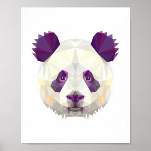 Poster Panda ours géométrique style nordé
