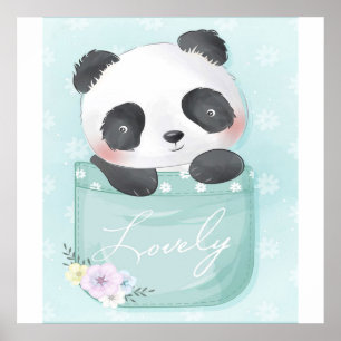 Poster Panda Panda Mignonne Dans La Poche