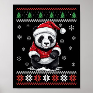 Poster Panda Porte Des Noël Vilains Pour Adultes Enfants