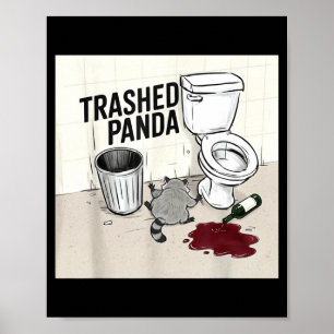 Poster Panda Raton Laver Trash Amusant S'enivre 