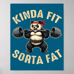 Poster Panda un peu en forme plutôt gros pratiquant la mu