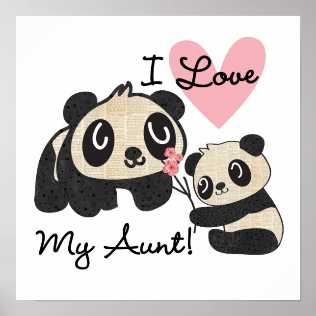 Poster Pandas I Love My Tante (Devant)