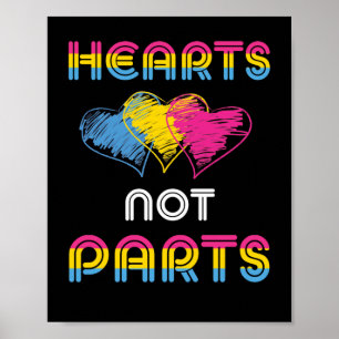 Poster Panexual Pride Heart Not Parts LGBT Distressed
