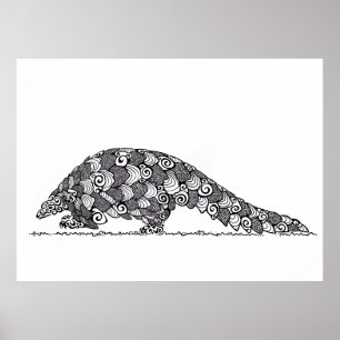 Poster Pangolin Sur La Conception Des Patrouilles