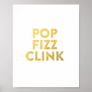 Poster Panier à barres POP FIZZ CLINK Nouvel An Eve Party