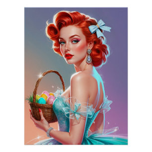 Poster Panier à oeufs de Pâques