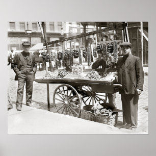 Poster Panier alimentaire à Little Italy, 1908. Photo vin