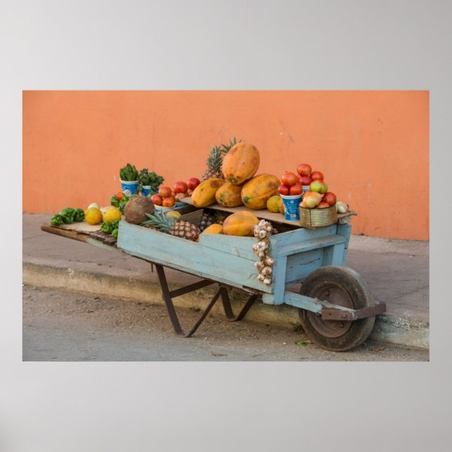 Poster Panier de fruits et légumes, Cuba (Devant)